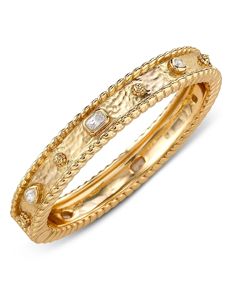 Capucine De Wulf Berry Cubic Zirconia Classic Hinged Bangle Bracelet