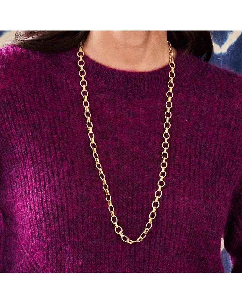 Cleopatra Small Link Chain Necklace, 32"