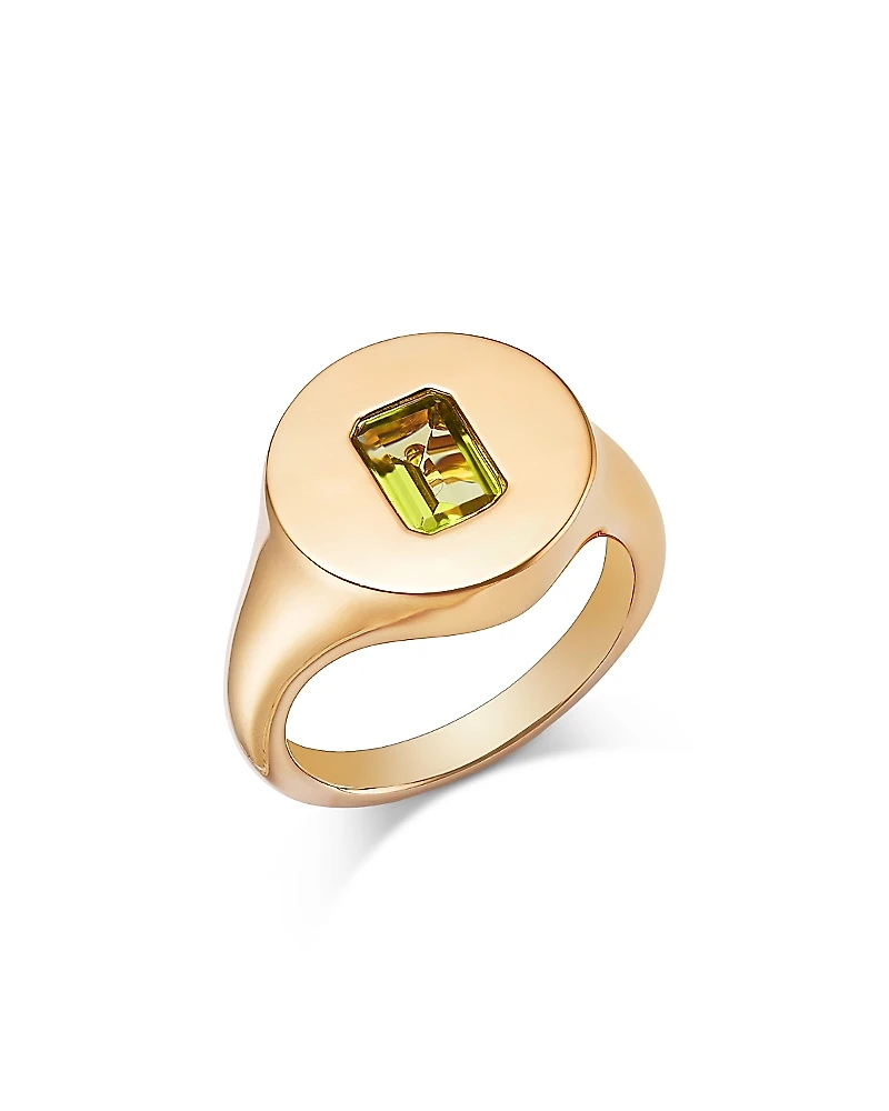 Bloomingdale's Fine Collection 14K Yellow Gold Peridot Pinky Ring