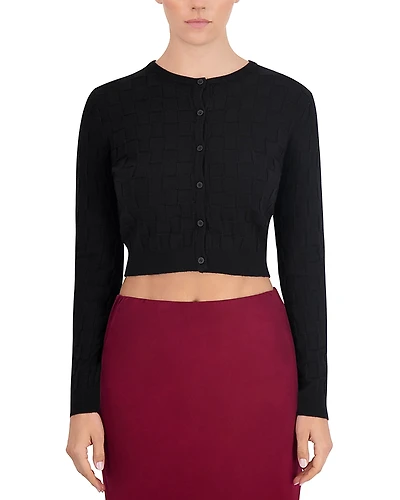 Point Basketweave Knit Cardigan