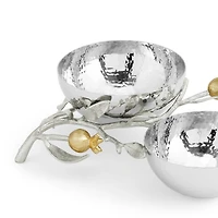 Pomegranate Silver and Gold Double Bowl