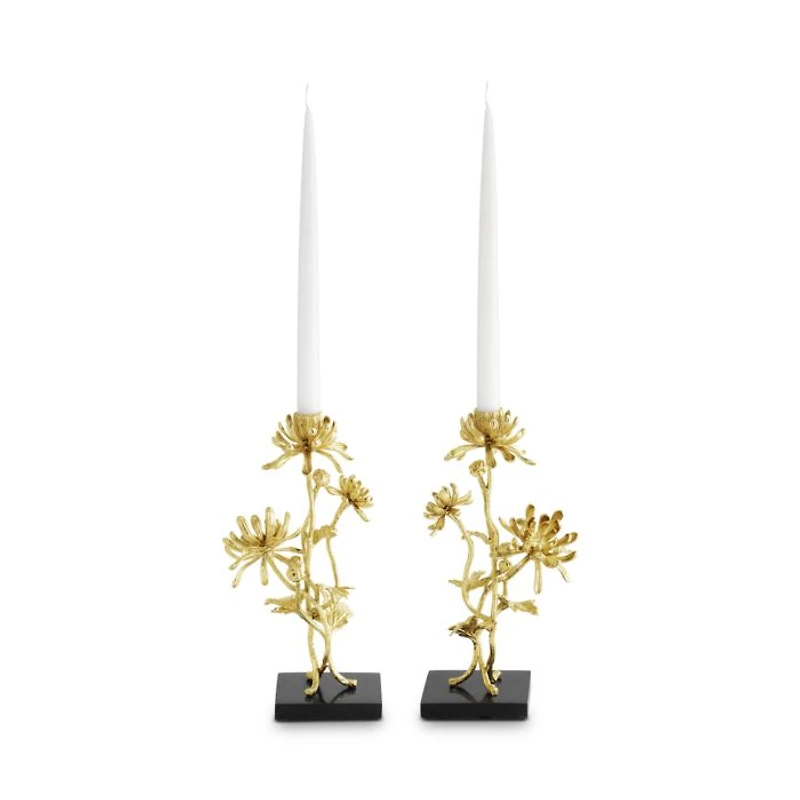 Dahlia Tall Candleholders, Set of 2