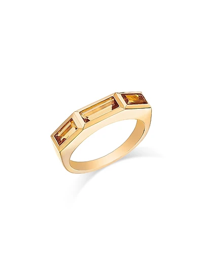 Bloomingdale's Fine Collection Citrine Emerald Cut Three Stone Ring