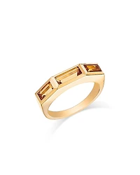 Bloomingdale's Fine Collection Citrine Emerald Cut Three Stone Ring