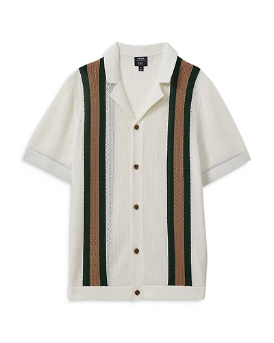Danube Wide Stripe Button Front Camp Shirt