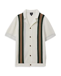 Danube Wide Stripe Button Front Camp Shirt