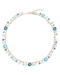 Marco Bicego 18K Yellow Gold Paradise Topaz London Blue & Swiss Blue Topaz Dangling Collar Necklace, 16.5-18