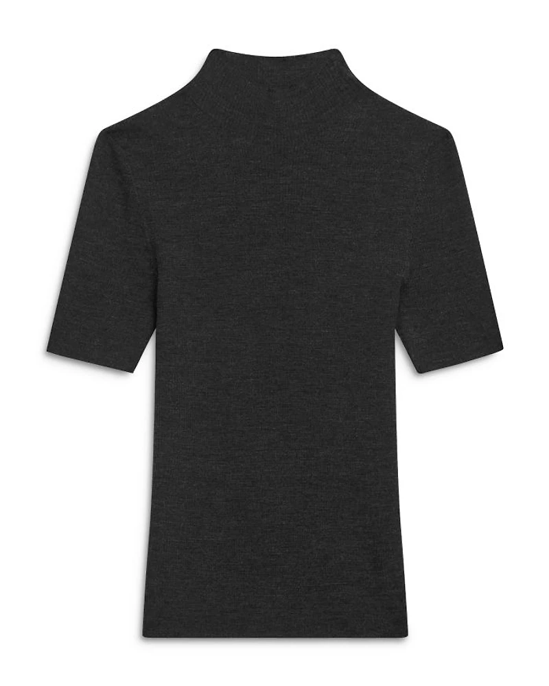 Leenda Short Sleeve Mock Neck Sweater