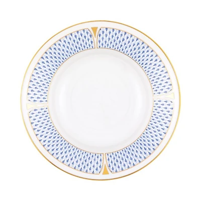 Art Deco Blue Rim Soup Plate