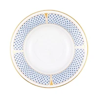 Art Deco Blue Rim Soup Plate