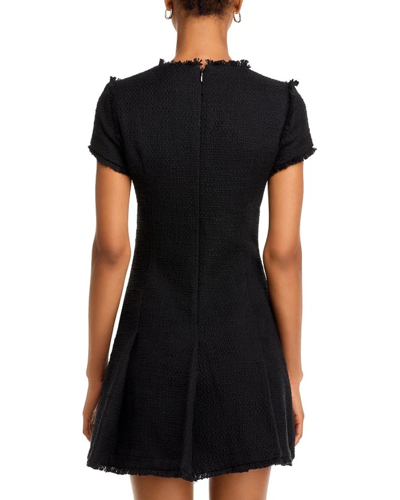 Nova Fringe Trim Bouclé Mini Dress