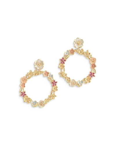 Wildflower Enamel Hoop Earrings