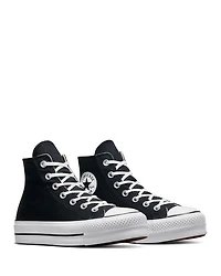 Women's Chuck Taylor All Star Hi Top Black & White Platform Sneakers