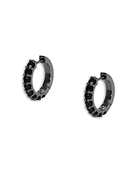 Nadri Black Cubic Zirconia Huggie Hoop Earrings