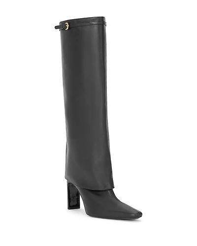 Staud Women's Wally Leather Foldover Cuff High Heel Boots