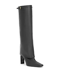 Staud Women's Wally Leather Foldover Cuff High Heel Boots
