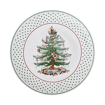 Spode Christmas Tree Polka Dot Cake Plate