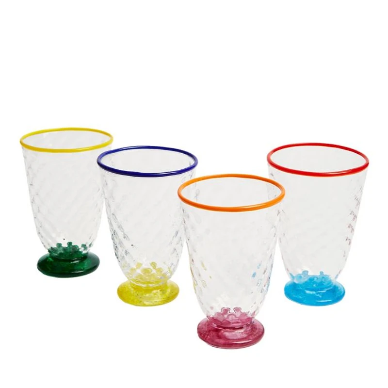 Quilted Murano Glasses, Mixed Set of 4