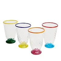 Quilted Murano Glasses, Mixed Set of 4