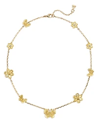 Temple St. Clair 18K Yellow Gold Fj Diamond Butterfly & Flower Collar Necklace, 16-18