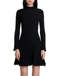 Maje Raffie Ribbed Flared Dress
