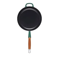 Enameled Cast Iron Alpine Wood Handle Fry Pan, 2.25 Qt