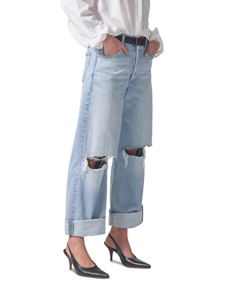 Ayla High Rise Baggy Cuffed Jeans