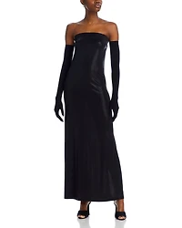Strapless Side Slit Gown