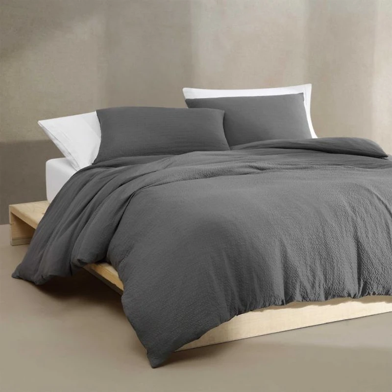 Seersucker 3 Piece Duvet Cover Set