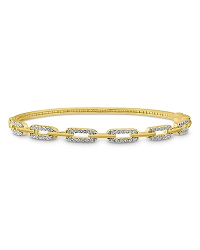 Pavé Link Bangle Bracelet in 14K Gold Plated