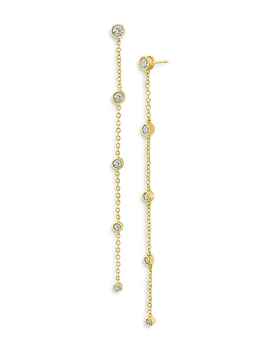Kenneth Jay Lane Delicate Cubic Zirconia Chain Drop Earrings