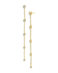 Kenneth Jay Lane Delicate Cubic Zirconia Chain Drop Earrings