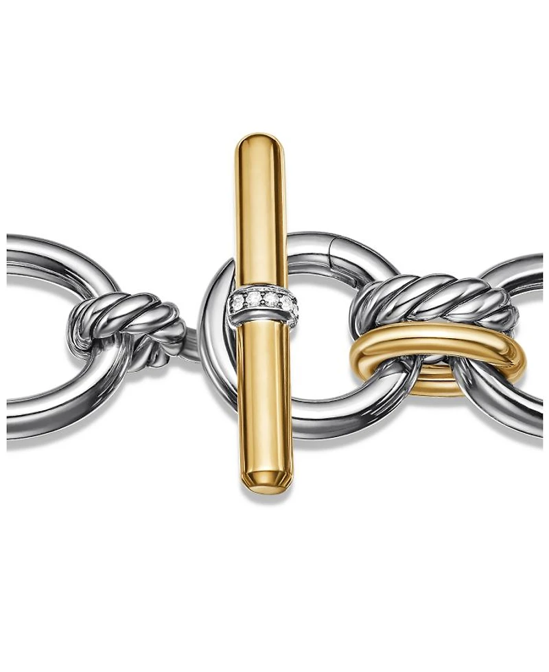 18K Yellow Gold & Sterling Silver DY Mercer Diamond Link Bracelet