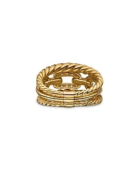 18K Yellow Gold Stax Three-Row Ring with Diamonds