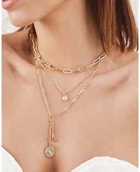 14K Yellow Gold Bezel Diamonds Diamond Sunbeam Medallion Lariat Necklace, 16-18"