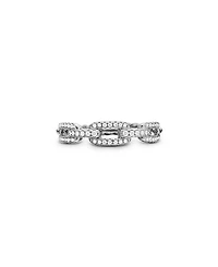 8K White Gold Stax Diamond Link Statement Ring
