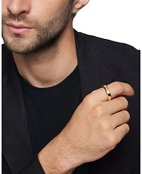 Men's 18K Yellow Gold Wedding Beveled Bands