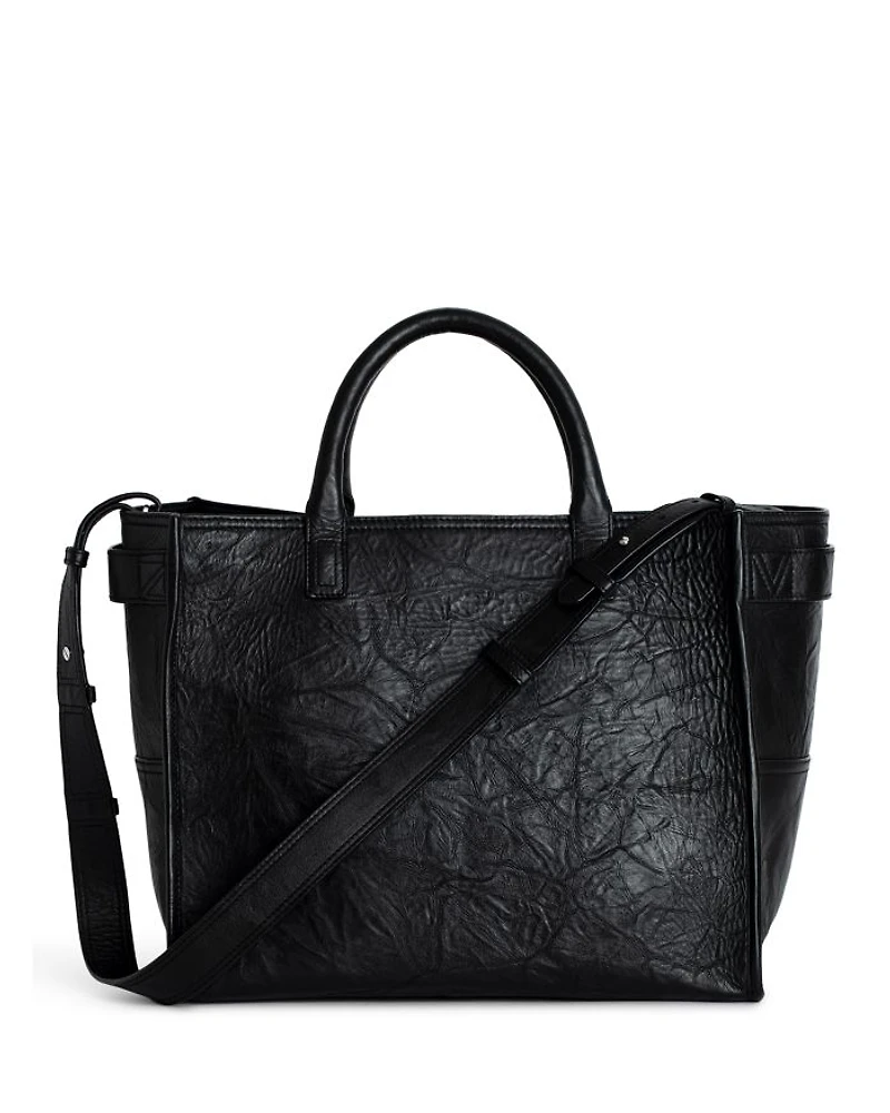 Angel Wings Crinkle Leather Tote Bag