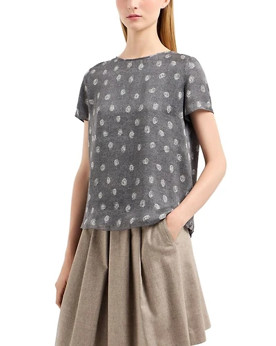 Silk Chiffon Short Sleeve Top