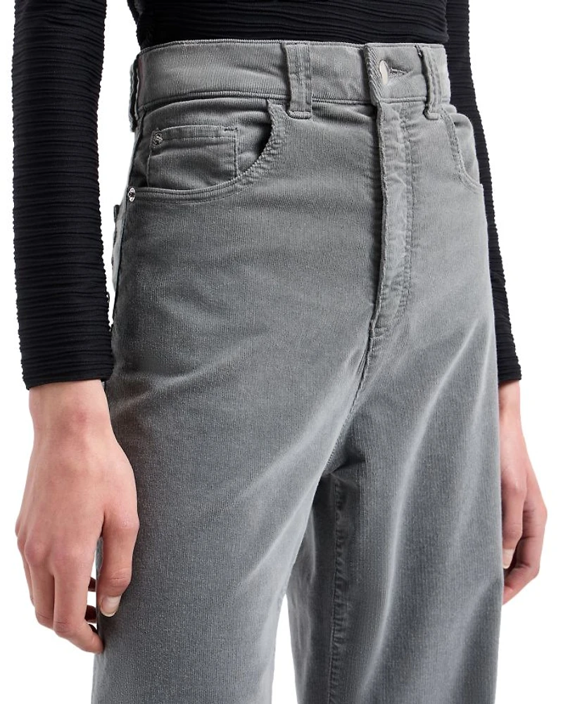 Velvet Wide Leg Jeans Grey