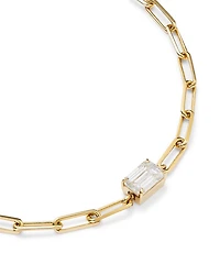 14K Yellow Gold Lab Grown Diamond Paperclip Bracelet