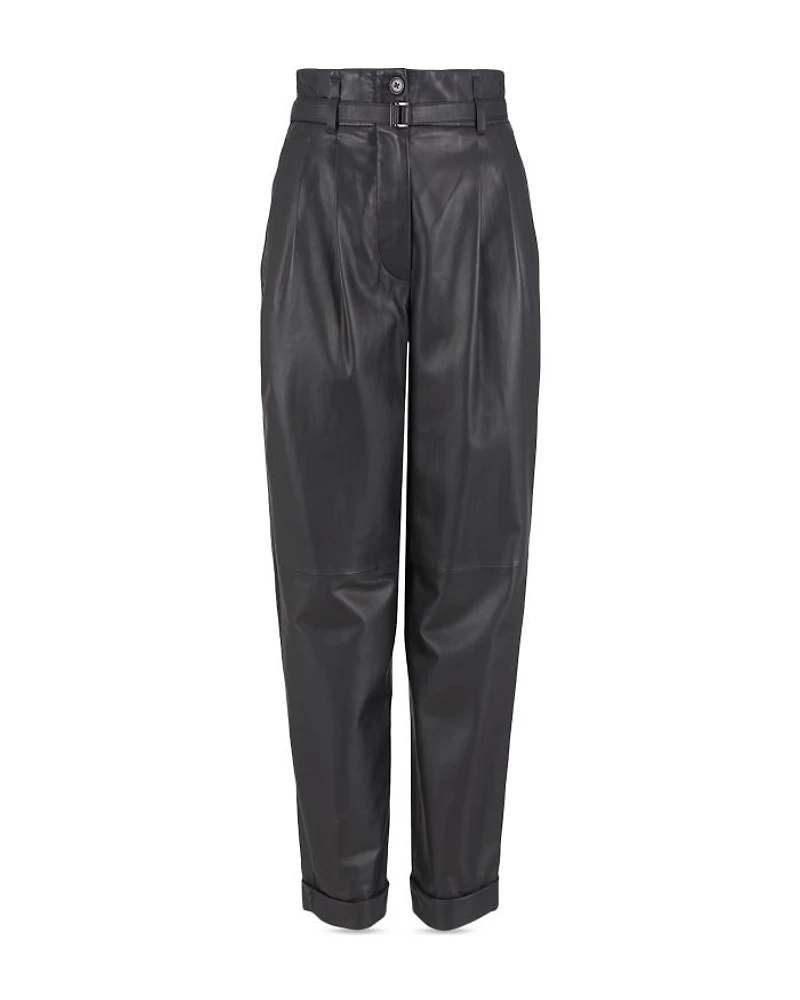 Belted Leather Pants