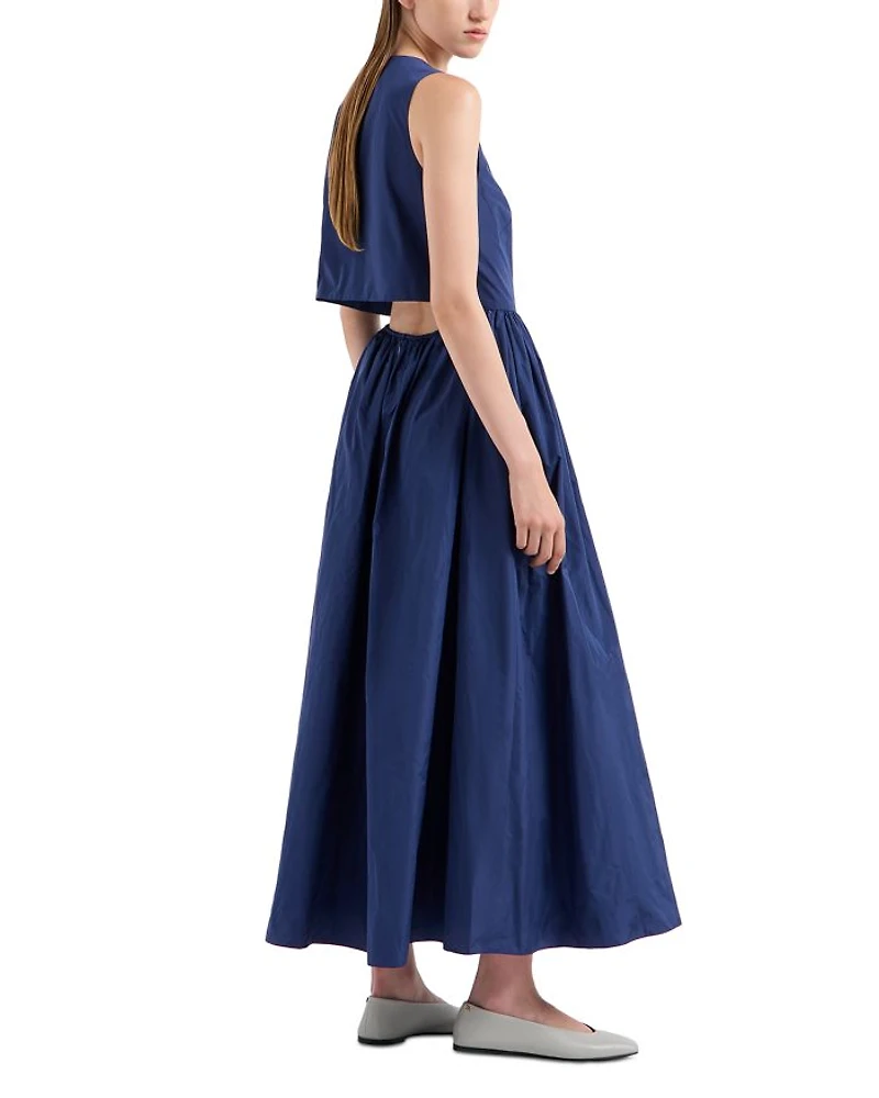 Taffeta Cutout Maxi Dress