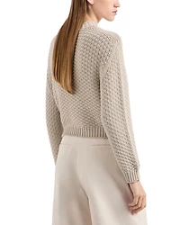 Seamless Plain Knit Crewneck Sweater