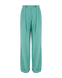 Stretch Polyester Trousers with Rolled Cuffs