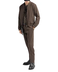 3D Effect Virgin Wool Stretch Jersey Trousers