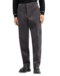 Emporio Armani Cotton Blend Ribbed Velour Regular Fit Pants