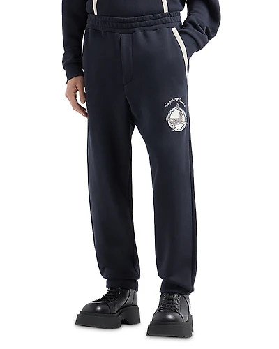 Emporio Armani Cotton Twill Whale Patch Regular Fit Joggers