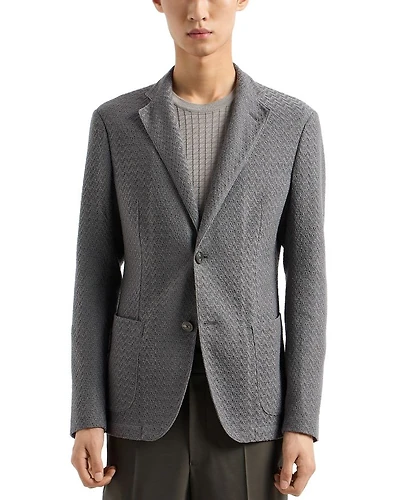 Modern Fit Ultra Lightweight Wool Jacquard Knit Sport Jacket