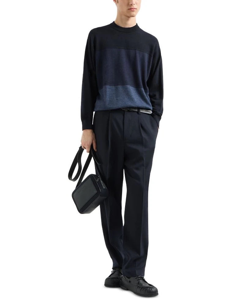 Color Block Crewneck Sweater